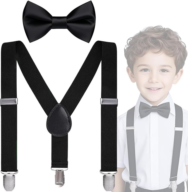 Vexadrix Kids Suspenders & Bowtie Set for Boys Girls 6M-6Y | Birthday Wedding Formal Accessories - Image 1